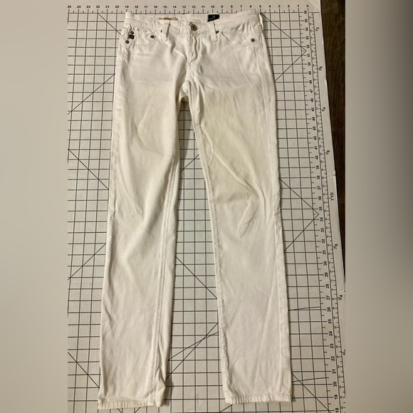 AG Adriano Goldschmied Women’s Size 25R White  ‘The Stilt’ Cigarette Leg Jeans - Picture 1 of 10